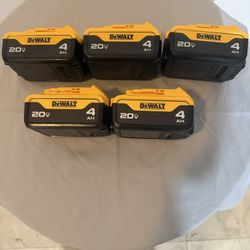 DEWALT 20V MAX Premium Lithium-Ion 4.0Ah Battery  The 5 batteries cost $190 The price is not negotiable.