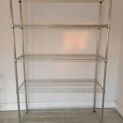 5-Tier Metal Wire Shelving Unit – Adjustable Shelves, Great Condition