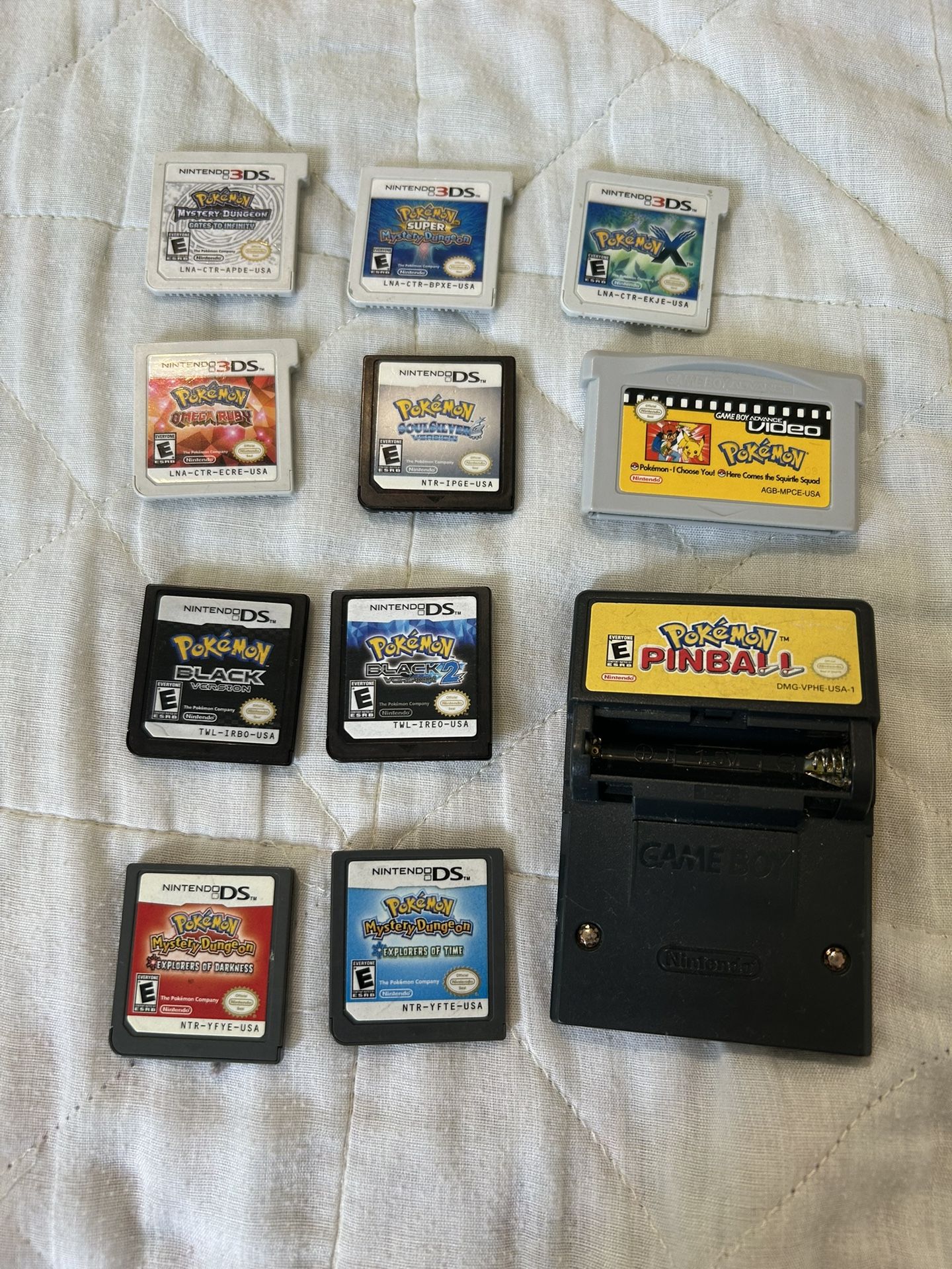 Nintendo ds pokemon game lot bundle X omega ruby soul silver black 2 white mystery dungeon