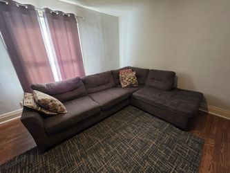 Dark gray Fabric Sectional Sofa with Chaise