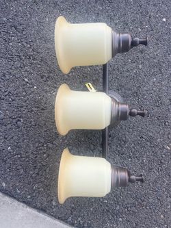 3-Light Oil-Rubbed Bronze Bathroom Vanity Light Fixture – Frosted Bell Glass Shades