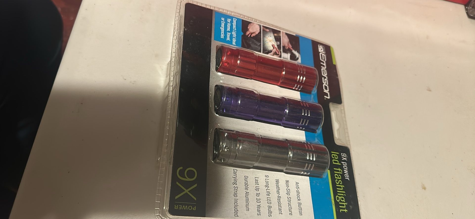 Emerson 9x Power Led Flashlight Weather Resistant Durable Aluminum pack Of 3 New