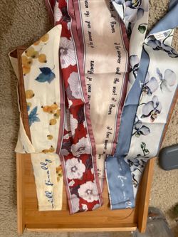 Floral Skinny Scarves / Hair Ribbons