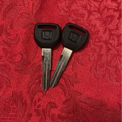 Honda Master Uncut Keys Llaves Sin Cortar