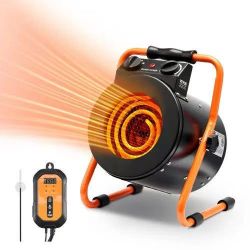 Greenhouse Heater with Thermostat, 1500W Fast Heating with Overheat Protection, 2-Speed Setting Small Grow Tent Heater, Electric Portable Heater Fan f