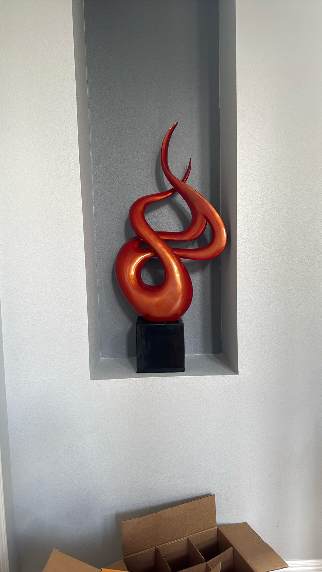 Modern Red and Black Art Sculptures