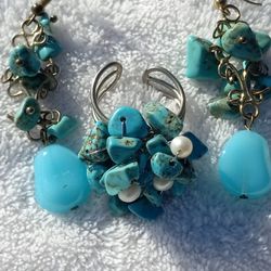 925 STERLING SILVER  """ NATURAL STONE  SET"" 