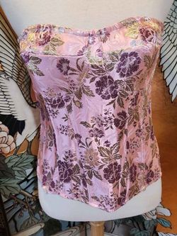 PrettyLittleThing Plus Pink Floral Brocade Corset Size 16