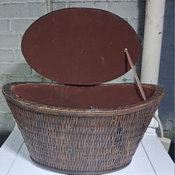 Wicker Basket. 3 Plastic Baskets With Handles