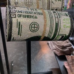 Bankroll Crystal Money Bag Purse