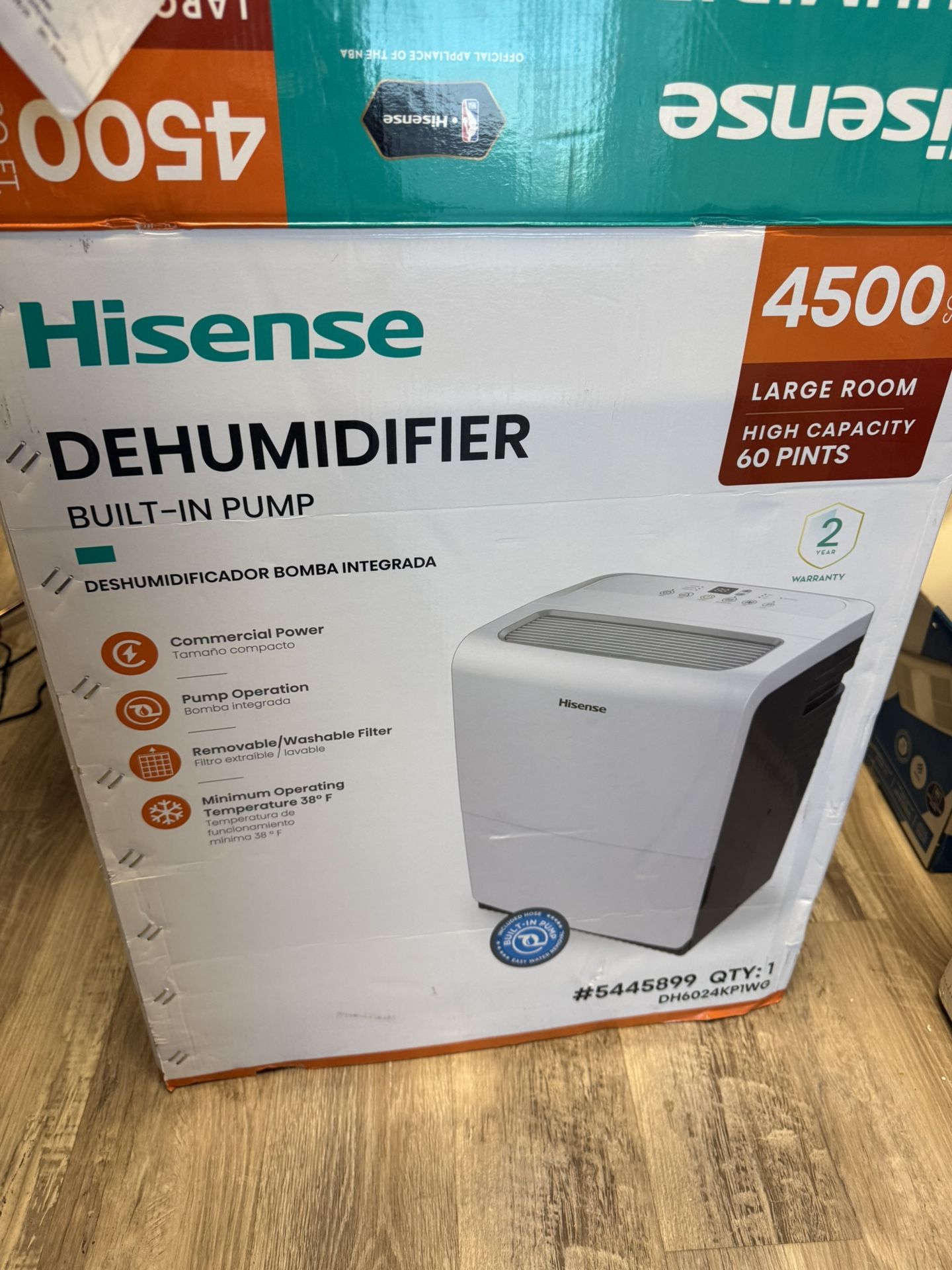 Hisense 1.85-Gallon 60 -Pint 3 -Speed Dehumidifier with Built-In Pump
