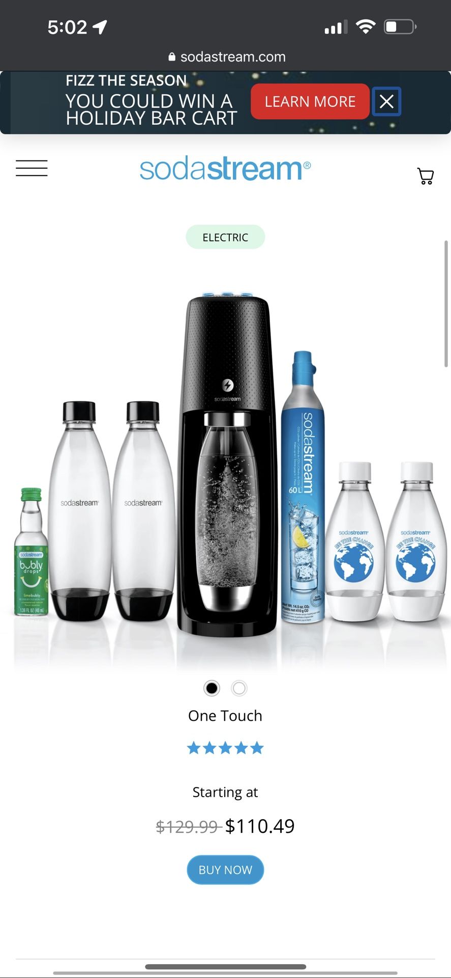 Soda Stream OneTouch With 2 Bottles