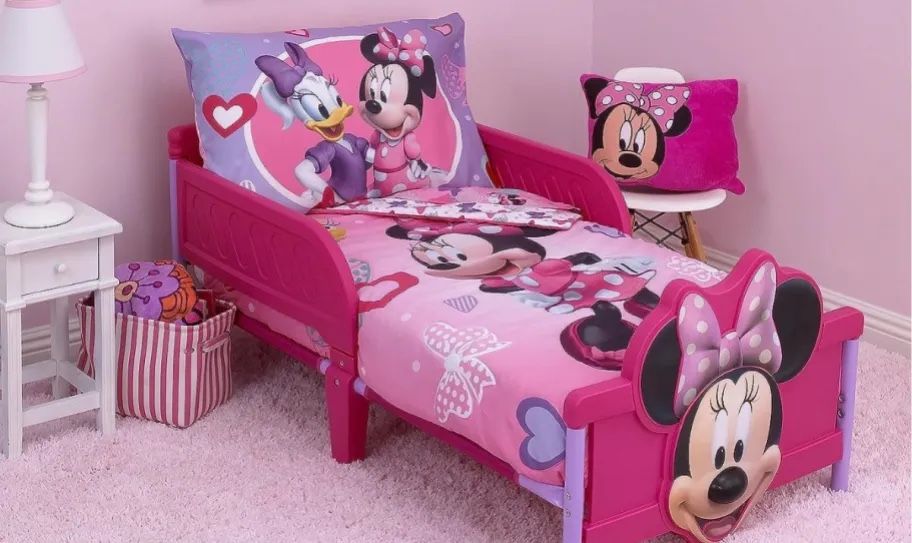 Toddler Twin Bed Minnie Mouse LIKE NEW And Queen Bed For Sale