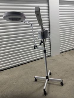 2-in-1 Facial Steamer & Magnifying Lamp – Rolling Stand