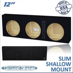 Black 12” Triple Sealed Slim / Shallow Mount Sub Box