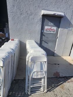 White Metal Folding Chairs – Lot