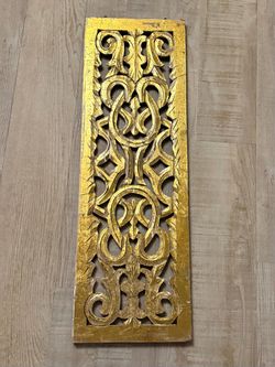 Ornate Gold Carved Wood Decorative Wall Art Panel