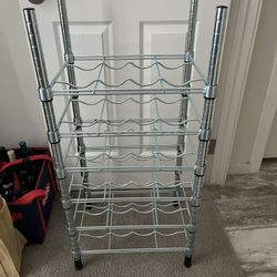 Chrome Wine Rack, Adjustable Shelves 