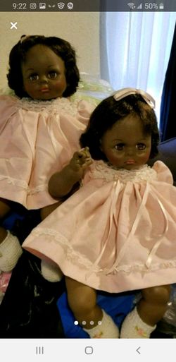 2 vintage Alexander African american dolls with rooted hair 40.00 each