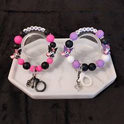 kuromi beaded wristlet keychains 