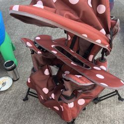 Traveling Chair For Kids Pink Dots And Brown Color Easy To Carry Everywhere 