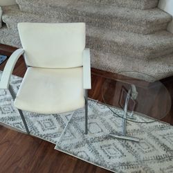 Global Chair & Glass Table.