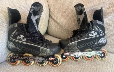 Mission Axiom A3 Inline Skates Hockey Rollerblades 76mm 10.5 US Black