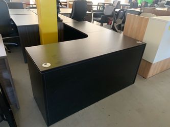 Desk l shape 60”x60” black espresso