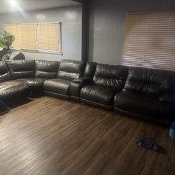 Sectional leather couch