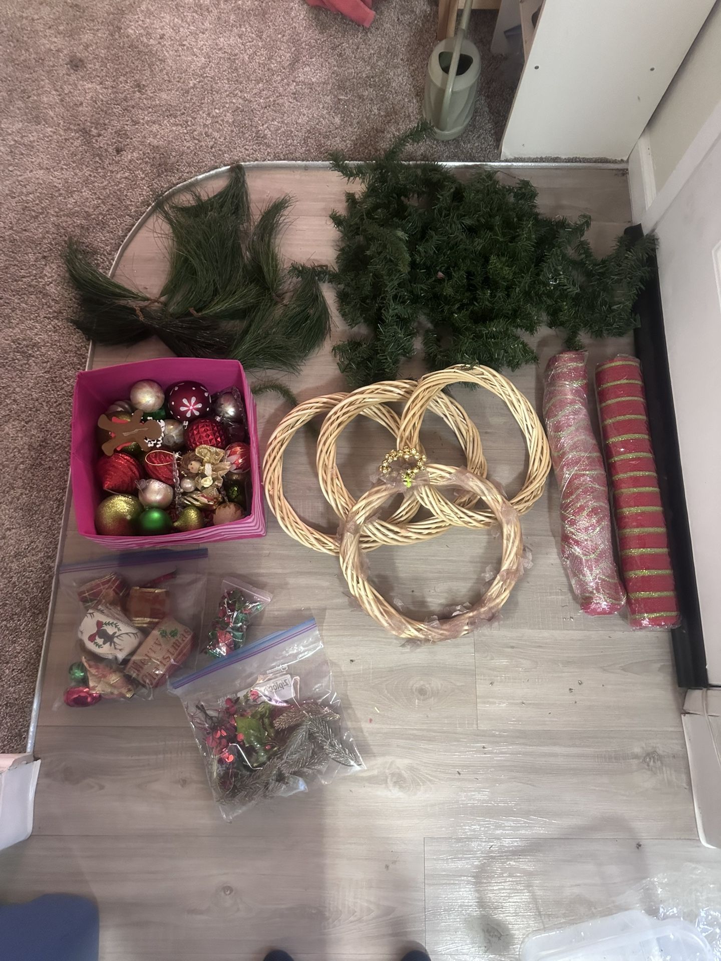 Crafting supplies for wreath making