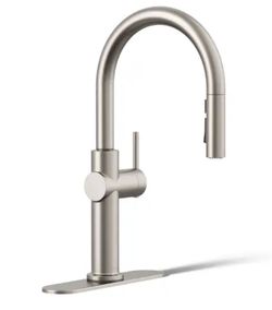 KOHLER Crue Vibrant Stainless Single Handle Deck-mount Pull-down Kitchen Faucet with Sprayer