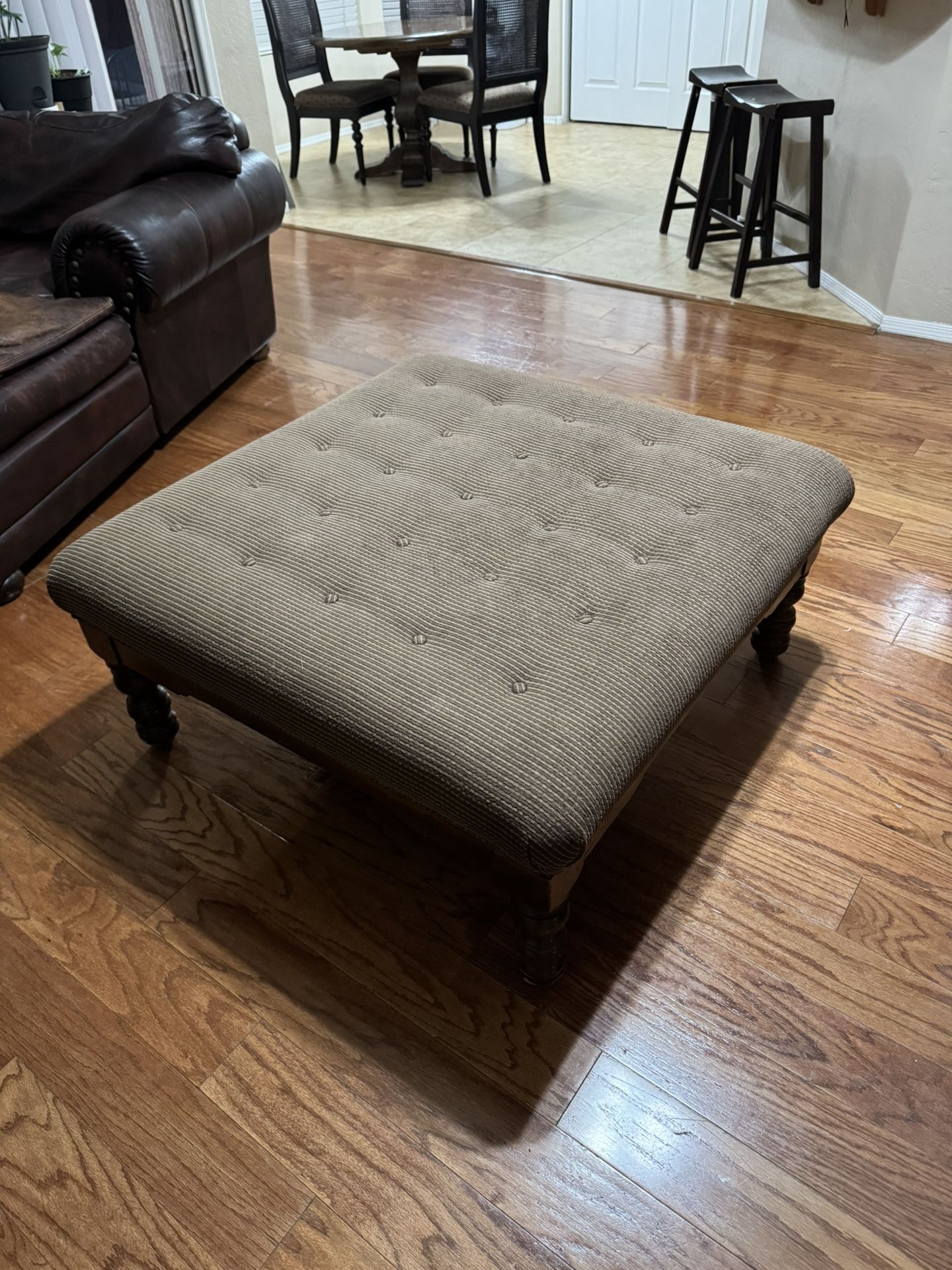 Sturdy Ottoman - Fabric/Wood