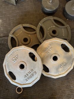 75$ each  pair of 45lbs Olympic weights