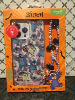 Disney stich    With beaded strap  phone case
