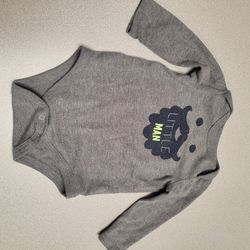 Boys 3-6 months Circo LITTLE MAN gray long sleeve onesie Lot F