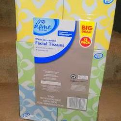 12 pk. Unscented Facial Tissues! 2 ply! New! 