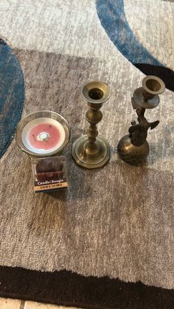 Brass Candlestick Holders Set of Two