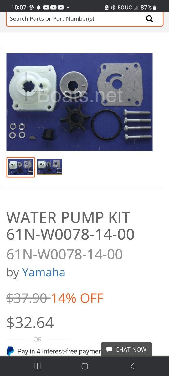 8 9.9 15hp Yamaha 4 Stroke Water Pump Kit