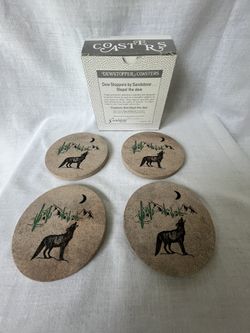 Dew Stoppers Wolf Coasters