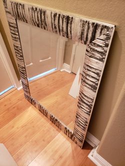 Large Silver And Black Mirror