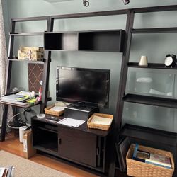 Crate and Barrel Sloane Media Stand w/ Desk
