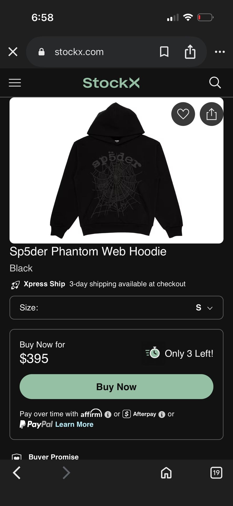 Sp5der Phantom Web Hoodie