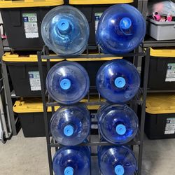 8-Bottle Water Storage Rack + 6 water Jugs Included