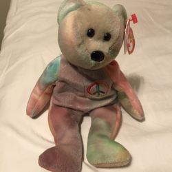 Peace Bear Beanie Baby -  Make Offer