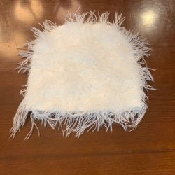 White Distressed Beanie