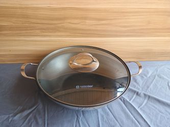Masterclass Stainless Steel Non-Stick Double Sided 12.5" Wok With Glass Lid