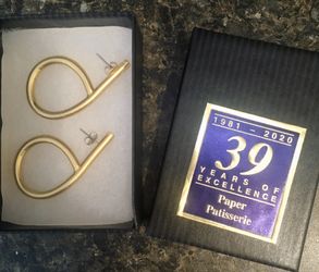 Gold colored hoop post earrings