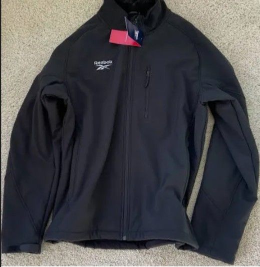 Reebok Men's Softshell Fur Lined Full Zip Jacket Black Sz XL NWT MSRP $130
