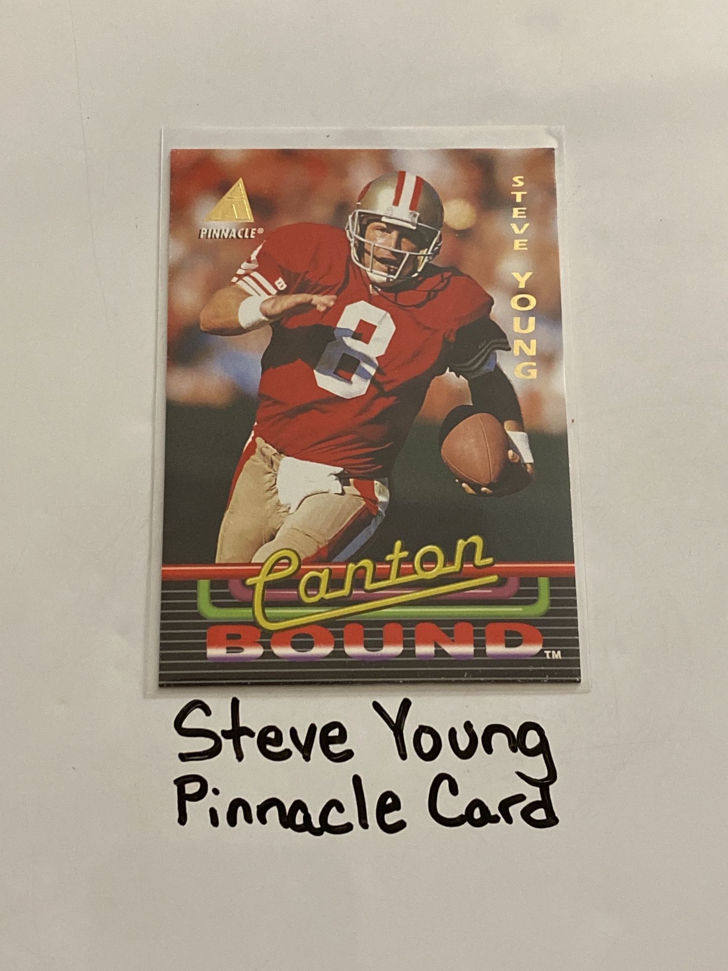 Steve Young San Francisco 49ers Hall of Fame QB Pinnacle Card.