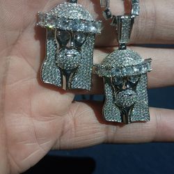 New Custom Iced Out Jesus Piece 18 and 20in. Set!!!!